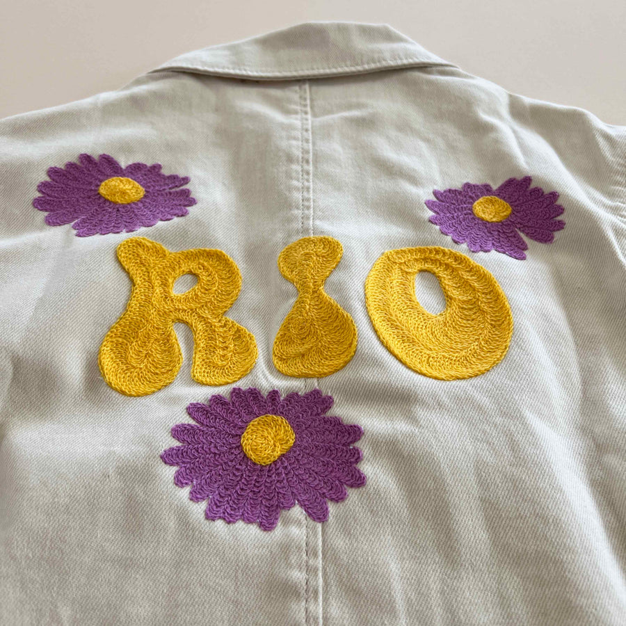 Custom Daisy-Themed Embroidered Jacket (Ship & Stitch)