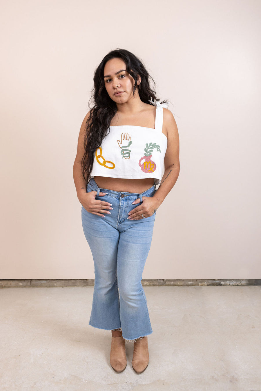 Zodiac Linen Crop Top