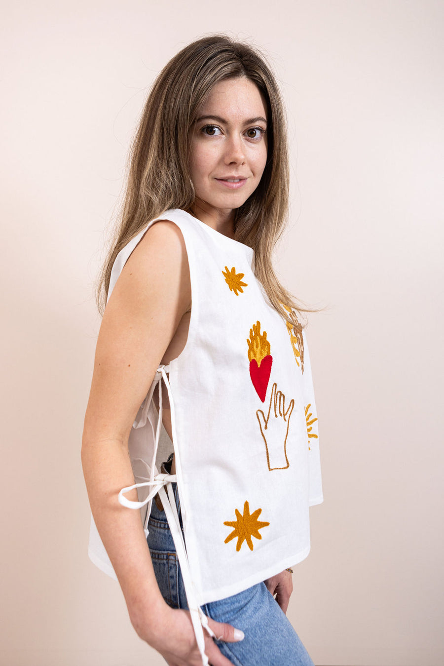 Zodiac Linen Apron Top